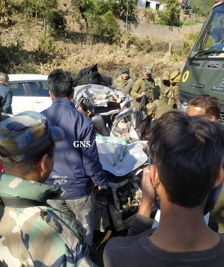 Retired police officer killed after car collides with army vehicle in J-K