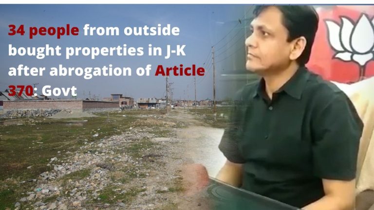 Watch| 34 people from outside bought properties in J-K after abrogation of Article 370: Govt