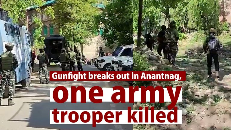 Watch| Gunfight breaks out in Anantnag, one army trooper killed