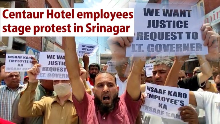 Watch | Centaur Hotel employees stage protest in Srinagar